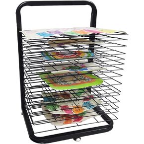 Art Drying Rack - Multi-Functional Art Storage Rack, 15 Removable Shelves for Classroom and Art Studio Use, Ideal for Paint Drying