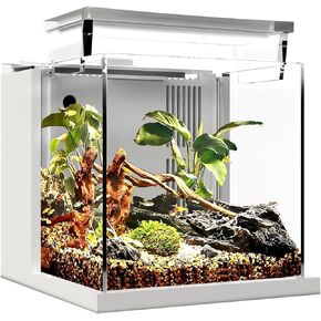 Premium All-in-One Desktop Mini Acrylic 0.95gal(3.6L) Reef Aquarium with Back Filter System and LED Light(BF-01B) in Kuwait
