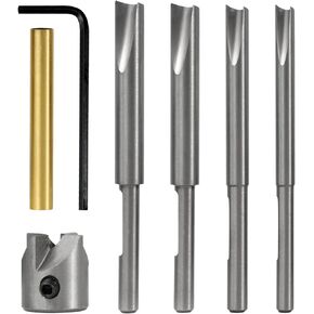 RENYU 7Pcs Pen Mill Set, Pen Barrel Trimming System with Pilot Cutter Shafts, 7mm, 8mm, 3/8 inch, 10mm Mill Trimmer Set, Cutting Head Sleeve Adapter Hex Key Wrench Pen Bushings