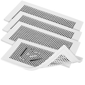 VIHOSE 4 Pcs Baby Proofing Vent Covers for 4 x 10 Inch Floor Registers Silicone Air Vent Covers Protective Child Proof Vent Covers for Home Floor Wall Ceiling Air Vent Deflector Cover (Black)