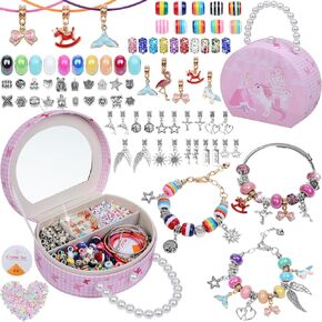 Bracelet Making Kit for Girls Jewelry Making Kit DIY Arts and Crafts Favors Gifts for Kids Girls Ages 5-10,6-7,8-12 Teens Girl Gifts