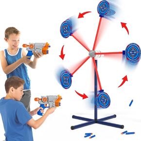 STEM MATCH Shooting Game Toy for 5 6 7 8 9 10+ Years Olds Boys Girls, 2 Toy Guns with Moving Shooting Target, 20 Foam Darts, Ideal Gift Compatible with Toy Guns