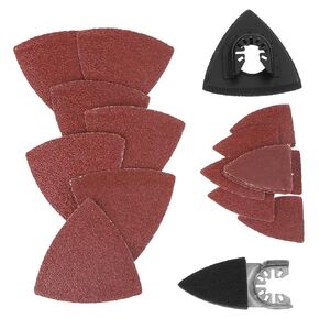 Oscillating Tool Sanding Pads Kit, Finger Triangle Sandpaper for Surface Sanding, Mechanical Maintenance Cleaning, Polishing, Deburring, 82 Pcs