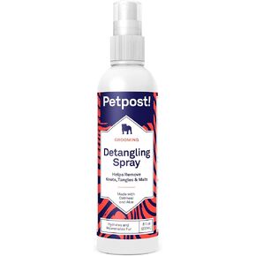 Petpost | Detangling Spray for Dogs with Knots, Mats & Tangles - Naturally Rejuvenating Dog Hair Detangler for Healthier, Shinier, Stronger Fur - Oatmeal, Aloe, and Vitamin E Formula (8 oz.)