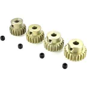 Apex RC Products 48 Pitch Aluminum Pinion Gear Set #9751 for Truck & RV, Compatible with 540 & 550 Size Motors, 1/8" Output Shaft, Includes 4 Set Screws