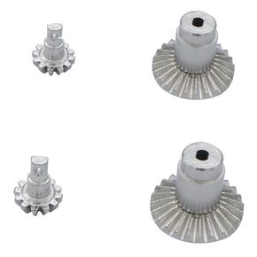 FCX24 RC Car Gear,2PCS Metal Harden Steel Gear Set Part for FMS 1/24 FCX24 RC Power Wagon Xiaoqi RC Car Gear Part（Silver）