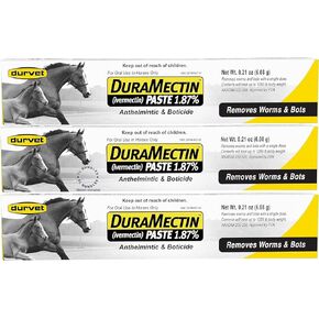 Duramectin Ivermectin Paste Horse Wormer 6.08 Grams (3 Pack) + TL BUNDLES Sticker Included