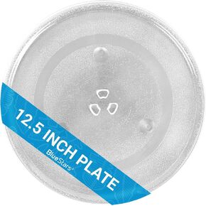BlueStars Microwave Glass Plate 12.5"/31.5cm - Replaces WB39X10003 WB39X10002 W11367904 W10337247 AP6892124 - Universal Fit for GE Samsung Frigidaire Kenmore Emerson - Durable Y-Type Turntable Tray