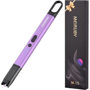 MEIRUBY Lighter Electric Candle Lighter Christmas Stocking Stuffers for Women Men Adults Christmas Birthday Gifts for Men Women Mom Wife Rechargeable USB Arc Lighter for Candle Camping BBQ Purple