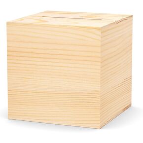 Piggy Bank for Adults Creative for Real-Money, Natural Wood Money Box, Can Only Save The Piggy Bank That Cannot be Taken Out (Brown, 5.9 inches)