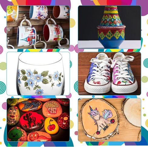 YKSLEMON Acrylic Paint Pens,Dual Tip 36 Colors Superior Acrylic Paint Markers for Rock Painting,Canvas,Glass,Wood,Ceramic,Plastic,Metal DIY Craft in Kuwait