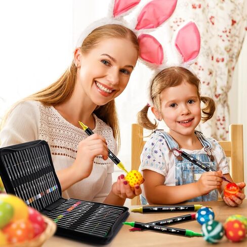 YKSLEMON Acrylic Paint Pens,Dual Tip 36 Colors Superior Acrylic Paint Markers for Rock Painting,Canvas,Glass,Wood,Ceramic,Plastic,Metal DIY Craft in Kuwait