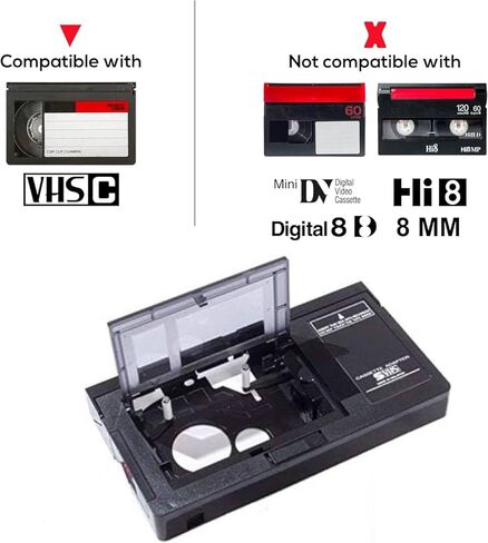 كاميرات الفيديو الخاصة بمحول الكاسيت svhs VHS-C إلى VHS (غير متوافقة أو لا تعمل مع أشرطة MiniDV وHi8 وDigital 8 و8mm أو تشغيلها) in Kuwait