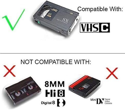 كاميرات الفيديو الخاصة بمحول الكاسيت svhs VHS-C إلى VHS (غير متوافقة أو لا تعمل مع أشرطة MiniDV وHi8 وDigital 8 و8mm أو تشغيلها) in Kuwait