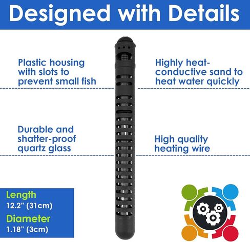 AquaMiracle Aquarium Heater Fish Tank Heater 200W with Dry-Run/Overheating Protection and Memory Function, External Thermostat with LED Digital Display, for Tanks 20-40 Gallons in Kuwait