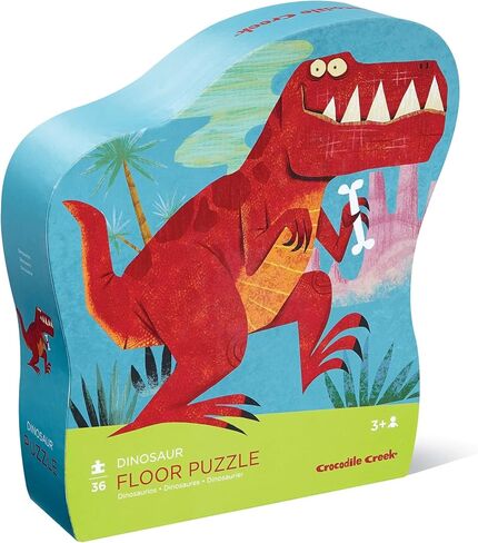 Crocodile Creek - Dinosaur - 36 Piece Jigsaw Floor Puzzle with Heavy-Duty Box for Storage, Large 20" x 27" Completed Size, Designed for Kids Ages 3 Years and up in Saudi Arabia