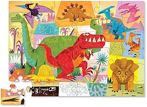 Crocodile Creek - Dinosaur - 36 Piece Jigsaw Floor Puzzle with Heavy-Duty Box for Storage, Large 20" x 27" Completed Size, Designed for Kids Ages 3 Years and up in Saudi Arabia