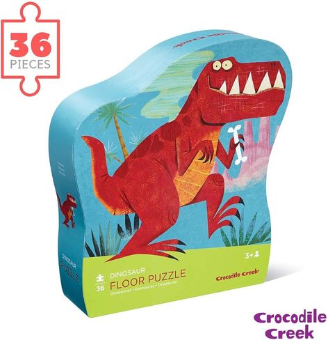 Crocodile Creek - Dinosaur - 36 Piece Jigsaw Floor Puzzle with Heavy-Duty Box for Storage, Large 20" x 27" Completed Size, Designed for Kids Ages 3 Years and up in Saudi Arabia