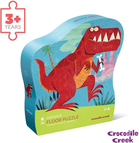 Crocodile Creek - Dinosaur - 36 Piece Jigsaw Floor Puzzle with Heavy-Duty Box for Storage, Large 20" x 27" Completed Size, Designed for Kids Ages 3 Years and up in Saudi Arabia