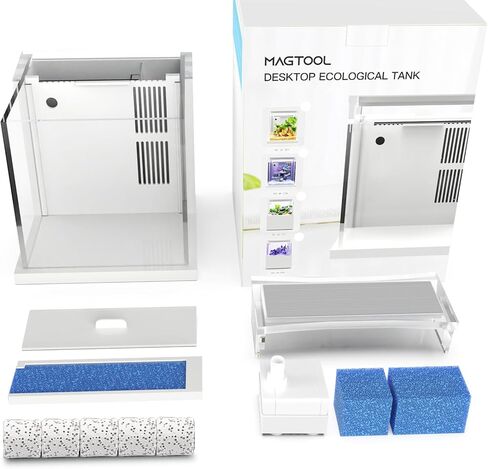 حوض سمك صغير ممتاز الكل في واحد من الأكريليك 0.95 جالون (3.6 لتر) مع نظام فلتر خلفي وإضاءة LED (BF-01B) in Kuwait