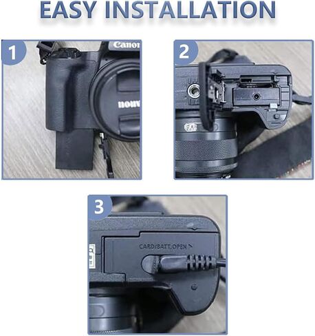 UORLEN ACK-E12 محول طاقة التيار المتردد LP-E12 M50 طقم بطارية الدمية لكاميرات Canon EOS M50 Mark II M200 M100 M10 M2 M، Kiss M M2. in Kuwait