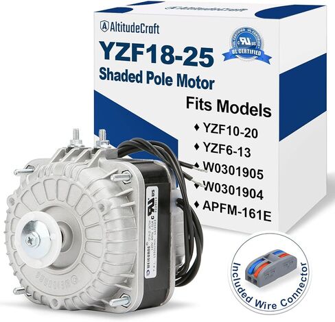 محرك مروحة مكثف YZF18-25، محرك مروحة تيار متردد 120 فولت 60 هرتز 1.01 أمبير 18 وات، استبدال محرك القطب المظلل YZF10-20، YZF6-13، APFM-161E in Kuwait