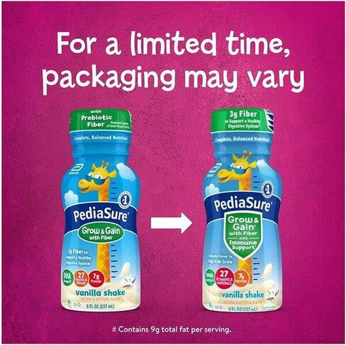 بدياشور ينمو ويكتسب مع 3 جرام من الألياف لصحة الجهاز الهضمي، يوفر الدعم المناعي، مخفوق بروتين الأطفال، 27 فيتامين ومعادن، 7 جرام بروتين، ثنائي هيدروكسي الأسيتون أوميجا 3، غير معدل وراثيًا، شوكولاتة، 8 أونصة سائلة، 24 قطعة in Kuwait