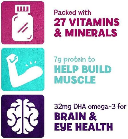 بدياشور ينمو ويكتسب مع 3 جرام من الألياف لصحة الجهاز الهضمي، يوفر الدعم المناعي، مخفوق بروتين الأطفال، 27 فيتامين ومعادن، 7 جرام بروتين، ثنائي هيدروكسي الأسيتون أوميجا 3، غير معدل وراثيًا، شوكولاتة، 8 أونصة سائلة، 24 قطعة in Kuwait