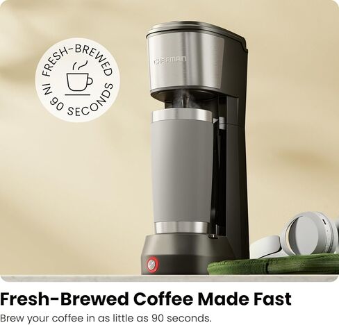 ماكينة صنع القهوة ذات الخدمة الواحدة من تشيفمان، ماكينة صنع القهوة على شكل حرف K: متوافقة مع كبسولات K-Cup والقهوة المطحونة، ماكينة تحضير القهوة بالتنقيط سعة 6 إلى 14 أونصة، رفع الأكواب، فلتر متضمن in Kuwait