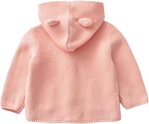 Miccina Baby Boys Cardigan Sweater Toddler Girls Knit Hooded Jacket Button Outwear Outfit Tops Sweatshirt in Saudi Arabia
