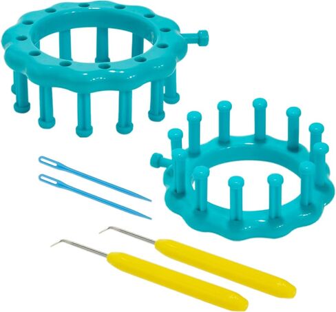 RMISODO 2 Pieces Circular Loom Set Knitter Knitting Flower Loom Kit for Embellishment Needle Craft in Kuwait