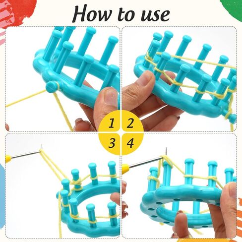 RMISODO 2 Pieces Circular Loom Set Knitter Knitting Flower Loom Kit for Embellishment Needle Craft in Kuwait