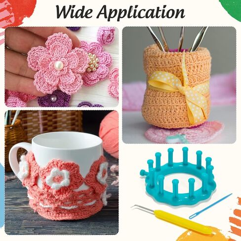 RMISODO 2 Pieces Circular Loom Set Knitter Knitting Flower Loom Kit for Embellishment Needle Craft in Kuwait