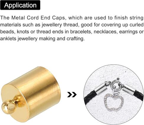 100 قطعة من أغطية نهاية الحبل من باتيكل 5.5 مم خرز أسطواني أغطية نهاية كوميهيمو نحاسية للحبل الجلدي والشرابات وصناعة المجوهرات بطول 6 مم رمادي داكن in Kuwait