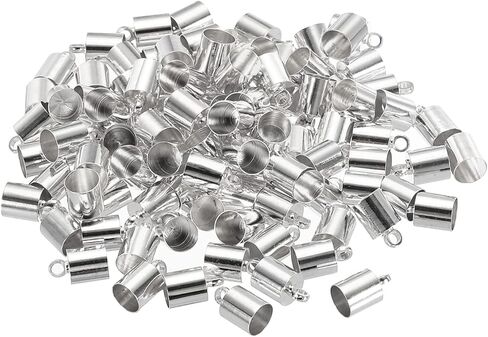 100 قطعة من أغطية نهاية الحبل من باتيكل 5.5 مم خرز أسطواني أغطية نهاية كوميهيمو نحاسية للحبل الجلدي والشرابات وصناعة المجوهرات بطول 6 مم رمادي داكن in Kuwait