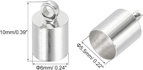 100 قطعة من أغطية نهاية الحبل من باتيكل 5.5 مم خرز أسطواني أغطية نهاية كوميهيمو نحاسية للحبل الجلدي والشرابات وصناعة المجوهرات بطول 6 مم رمادي داكن in Kuwait