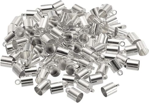 100 قطعة من أغطية نهاية الحبل من باتيكل 5.5 مم خرز أسطواني أغطية نهاية كوميهيمو نحاسية للحبل الجلدي والشرابات وصناعة المجوهرات بطول 6 مم رمادي داكن in Kuwait