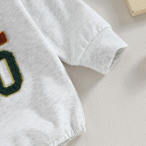 allshope Newborn Baby Boy Fall Outfit Romper Lil Bro Embroidery Long Sleeve Jumpsuit Bodysuit Infant Winter Clothes in Kuwait