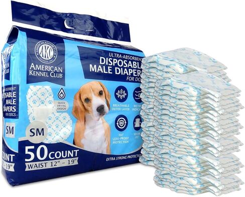 لفافة الكلاب من أمريكان كينيل كلوب، حفاضات للاستعمال مرة واحدة مع مؤشر للبلل، مقاس X-Small، 50 قطعة in Kuwait