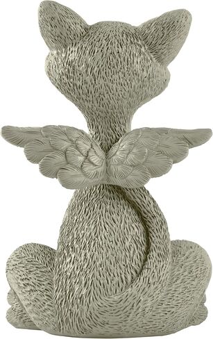 Bereavement Memorial Grey Cat Angel Figurine with Angel Wings Cat Loss Sympathy Gift - Happy Cat Collection - Cat Bereavement Gifts, Cat Memorial, Cat Loss Gifts, Cat Lover Gifts in Saudi Arabia