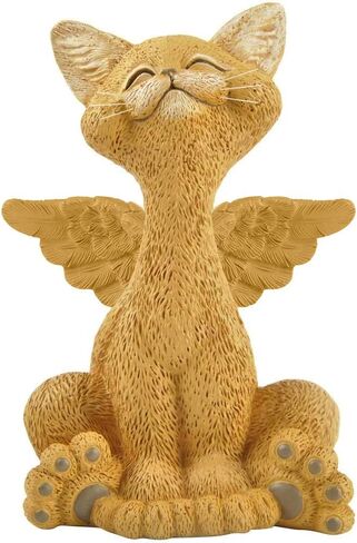 Bereavement Memorial Grey Cat Angel Figurine with Angel Wings Cat Loss Sympathy Gift - Happy Cat Collection - Cat Bereavement Gifts, Cat Memorial, Cat Loss Gifts, Cat Lover Gifts in Saudi Arabia