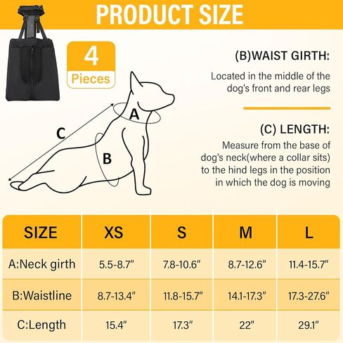 4 Pcs Dog Drag Bags for Paralyzed Rear Legs Adjustable Disabled Pets Drag Bag Breathable Pet Injuries Protection Bag Outdoor Indoor Dog Wheelchair Alternative Protects Chest Limb (Medium) in Kuwait