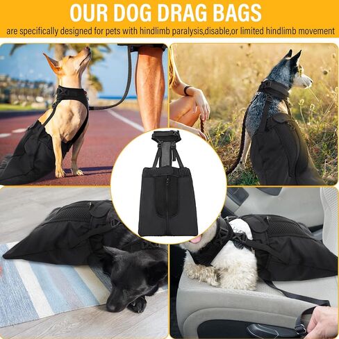 4 Pcs Dog Drag Bags for Paralyzed Rear Legs Adjustable Disabled Pets Drag Bag Breathable Pet Injuries Protection Bag Outdoor Indoor Dog Wheelchair Alternative Protects Chest Limb (Medium) in Kuwait