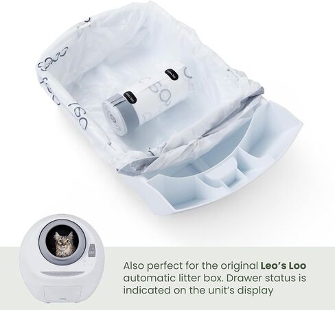 أكياس بطانة درج الفضلات من Leo's Loo Too من Casa Leo I لصناديق الفضلات الأوتوماتيكية، سميكة 2 مل مع رباط، غير معطرة، 25 قطعة in Saudi Arabia