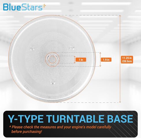 BlueStars Microwave Glass Plate 11.25"/28.5cm - Replaces WB49X10097 WB39X0078 WB49X10034 EAP651544 PS651544 - Universal Fit 11-1/4" Samsung LG Hotpoint Microwaves Ovens - Durable Y-Type Turntable Tray in Saudi Arabia