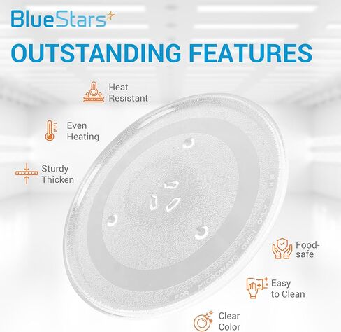 BlueStars Microwave Glass Plate 11.25"/28.5cm - Replaces WB49X10097 WB39X0078 WB49X10034 EAP651544 PS651544 - Universal Fit 11-1/4" Samsung LG Hotpoint Microwaves Ovens - Durable Y-Type Turntable Tray in Saudi Arabia