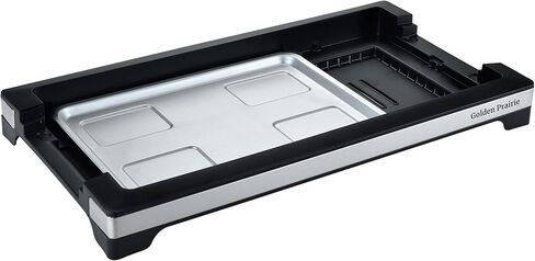 شواية وشواية 2 في 1، شواية كهربائية داخلية بدون دخان، شواية شواء سريعة التسخين بقدرة 1800 وات، طبق طهي غير لاصق، 5 مستويات درجة حرارة قابلة للتعديل، قابلة للفصل وآمنة للاستخدام في غسالة الأطباق، مقابض باردة الملمس، أسود in Kuwait