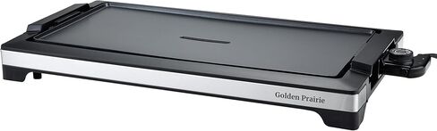 شواية كهربائية داخلية بدون دخان، شواية مسطحة، شواية شواء سريعة التسخين بقدرة 1800 وات، طبق طبخ كبير غير لاصق، 5 مستويات درجة حرارة قابلة للتعديل، قابلة للفصل وآمنة للاستخدام في غسالة الأطباق، مقابض باردة الملمس، أسود in Kuwait