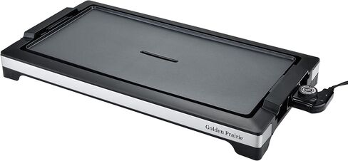 شواية كهربائية داخلية بدون دخان، شواية مسطحة، شواية شواء سريعة التسخين بقدرة 1800 وات، طبق طبخ كبير غير لاصق، 5 مستويات درجة حرارة قابلة للتعديل، قابلة للفصل وآمنة للاستخدام في غسالة الأطباق، مقابض باردة الملمس، أسود in Kuwait