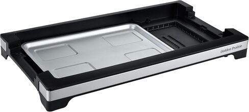 شواية كهربائية داخلية بدون دخان، شواية مسطحة، شواية شواء سريعة التسخين بقدرة 1800 وات، طبق طبخ كبير غير لاصق، 5 مستويات درجة حرارة قابلة للتعديل، قابلة للفصل وآمنة للاستخدام في غسالة الأطباق، مقابض باردة الملمس، أسود in Kuwait